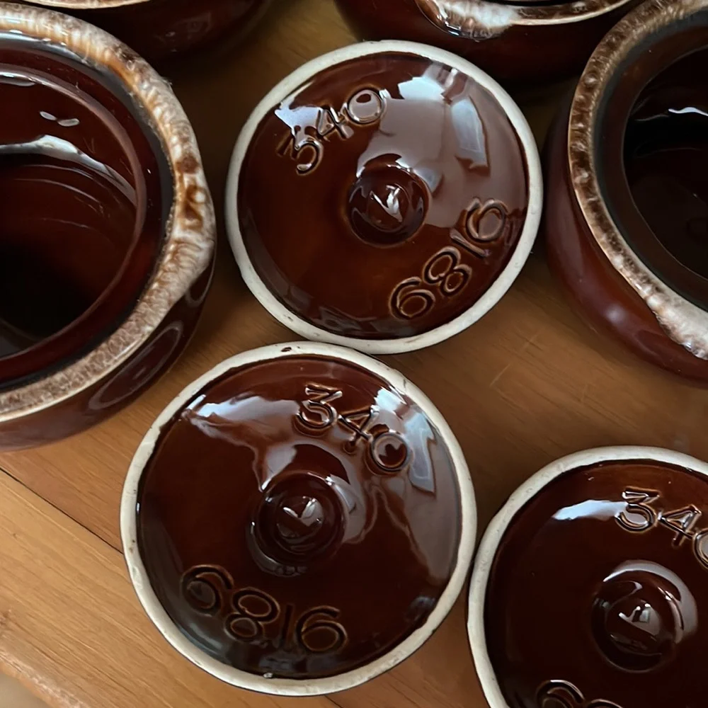 4 Vintage McCoy 340 Bean Pots with Lids